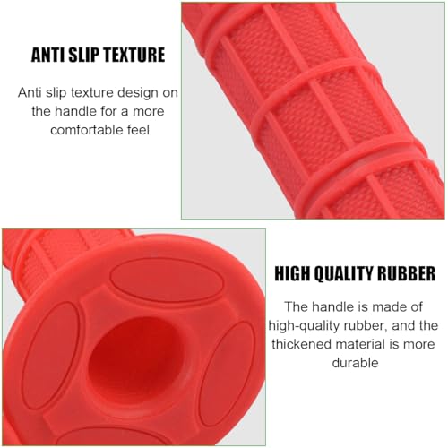 Image of BELOMI Motorcycle Hand Grips, 2PCS 7 /8 inch 22mm 24mm Non-Slip Soft Rubber Handlebars, Comfortable Motorbikes Handle Replacement Protection Accessories, Universal for Dirt Bike, Off Road, ATV(Red)