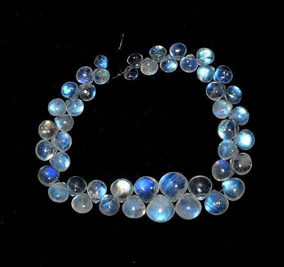 Pierre de lune arc-en-ciel naturelle LKBEADS, perles cœur de 5 à 11 mm pour création bijoux