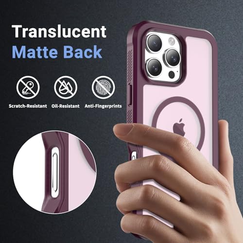 jaroco Magnetic for iPhone 16 Pro Max Case, [Compatible with MagSafe][Military Grade Drop Protection][Heavy Duty Protection][Non-Slip][Shockproof] 2-Layer Durable Bumper Phone Case 6.9''-Wine Red by jaroco - Used condition - Image 4