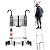 Telescoping Ladder 3.5m/11.5ft, Aluminum Extension Ladder with Stabilizer Bar & Hooks, 440lbs Capacity for Indoor & Outdoor Use(4.7M/15.5 ft)