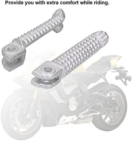 Miniatura 3 de Aramox Reposapiés para motocicletas, 1 par de estriberas de motocicleta, pedales de motocicleta de metal, apto para YZF R1 20022012, YZF R6 2003-2011