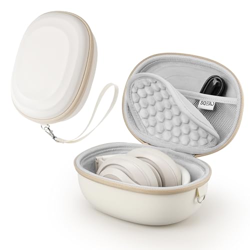 Case for Beats Studio Pro/Solo 4/Solo 3/Studio3 On-Ear Headphones Portable Travel Hard Shell Storage Bag (Beige)