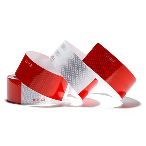 AISEY 2" X 150' DOT Reflective Safety Tape Red White for Trailers Trucks
