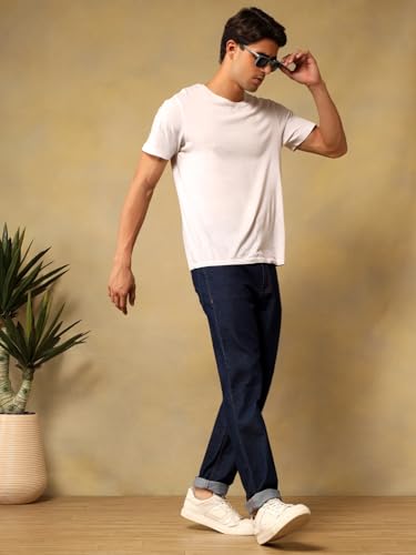 Image of KOTTY Mens Solid|Mid Rise| Coin Pocket|Button|Ankle Length|5 Pocket Jeans