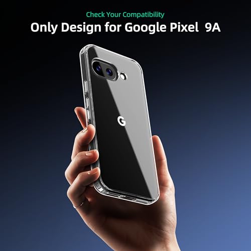 Image of ONES for Google Pixel 9a Slim Case Clear, PC + TPU Hybrid, Military-Grade Drop Guard, Anti-Yellowing, Anti-Slip, Shockproof Silicone Hard Cover, Scratch Resistant, Transparent Case