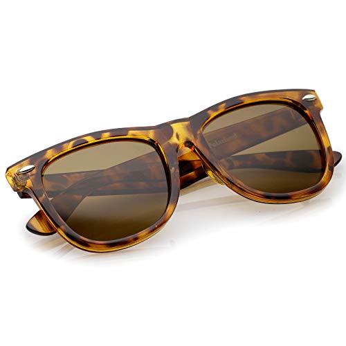 zeroUV Retro Wide Temple Polarized Lens Square Horn Rimmed Sunglasses 55mm4