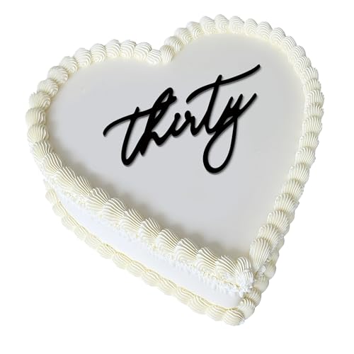 30th Birthday Cake Topper Acrylic Thirty Cake Charm for Milestone Birthday Dirty 30 Party Decorations for Him & Her (Thirty)