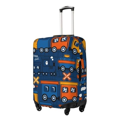 Funny Steam Train Luggage Cover Washable Elasticated Luggage Covers for Suitcase tsa Approved Stylish Dust and Scratch Resistant Luggage Case Protector for Kids and Adults -2