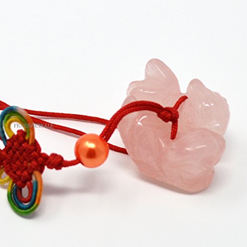 Rose Quartz Mandarin Ducks Yuan Yang Hanging Charm for Romance & Love+ Free Fengshuisale Red String Bracelet Y12694