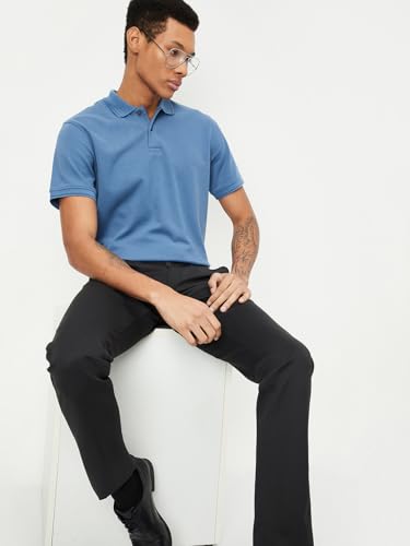 Image of Max Men's Half Sleeves Regular Fit Solid Polo T-Shirt