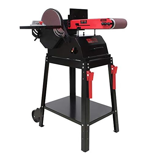 BUCKTOOL Powerful 1.5 HP Bench Belt Sander for Wood Working 6 in. x 48 in. Belt and 10 in. Disc Sander with Movable Stand BD61000
