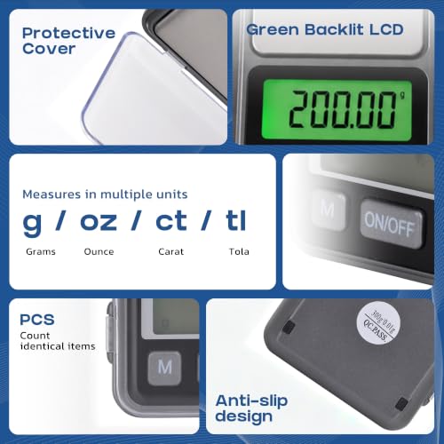 Image of Atom Digital Pocket Scale 300gm x 0.01gm for Diamond, Gold & Precious Gem Stone Scale | Notebook Digital Pocket Scale | Atom A 103 Pocket Scale