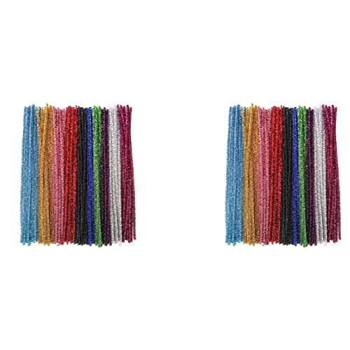 Cure-pipes loisirs créatifs : lot 800 tiges chenille pailletées pour bricolage enfant