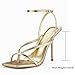 Elisabet Tang Women's Thong Heeled Open Toe Ankle Buckle Strap Heeled Sandals Stylish Dress Shoes Gold Size 9