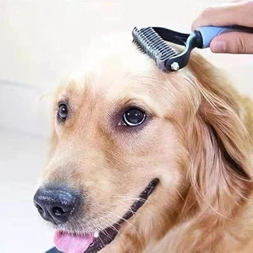 Dog dematting comb deshedding rake dog grooming undercoat dematting rake undercoat remover dog hair remover pet grooming