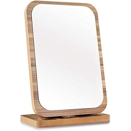 Amazon.de: Premier Housewares Tischspiegel, 28 x 25 cm, mit Holzrahmen