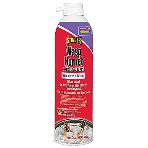 Bonide (BND629) - Stinger Wasp, Hornet, & Yellow Jacket Killer, Ready to Use Indoor & Outdoor Insecticide/Pesticide Foam Spray (15 oz.)