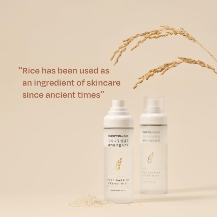 THANKYOU FARMER Rice Pure Barrier Cream Mist 3.38 Fl oz (100ml) - Korean Rice Extract Face Mist, Deep Hydration, Skin Barrier Smooth, Lightweight, Dual Layers for Radiance - Image 5