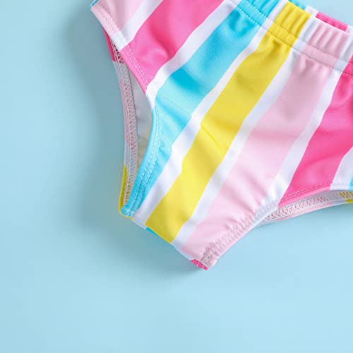 Toddler Girls Swimsuit Cute Ruffle 2 piec𝐞 Tankni Top and Bikini Bottom Swimwear Baby Girl Bathing3