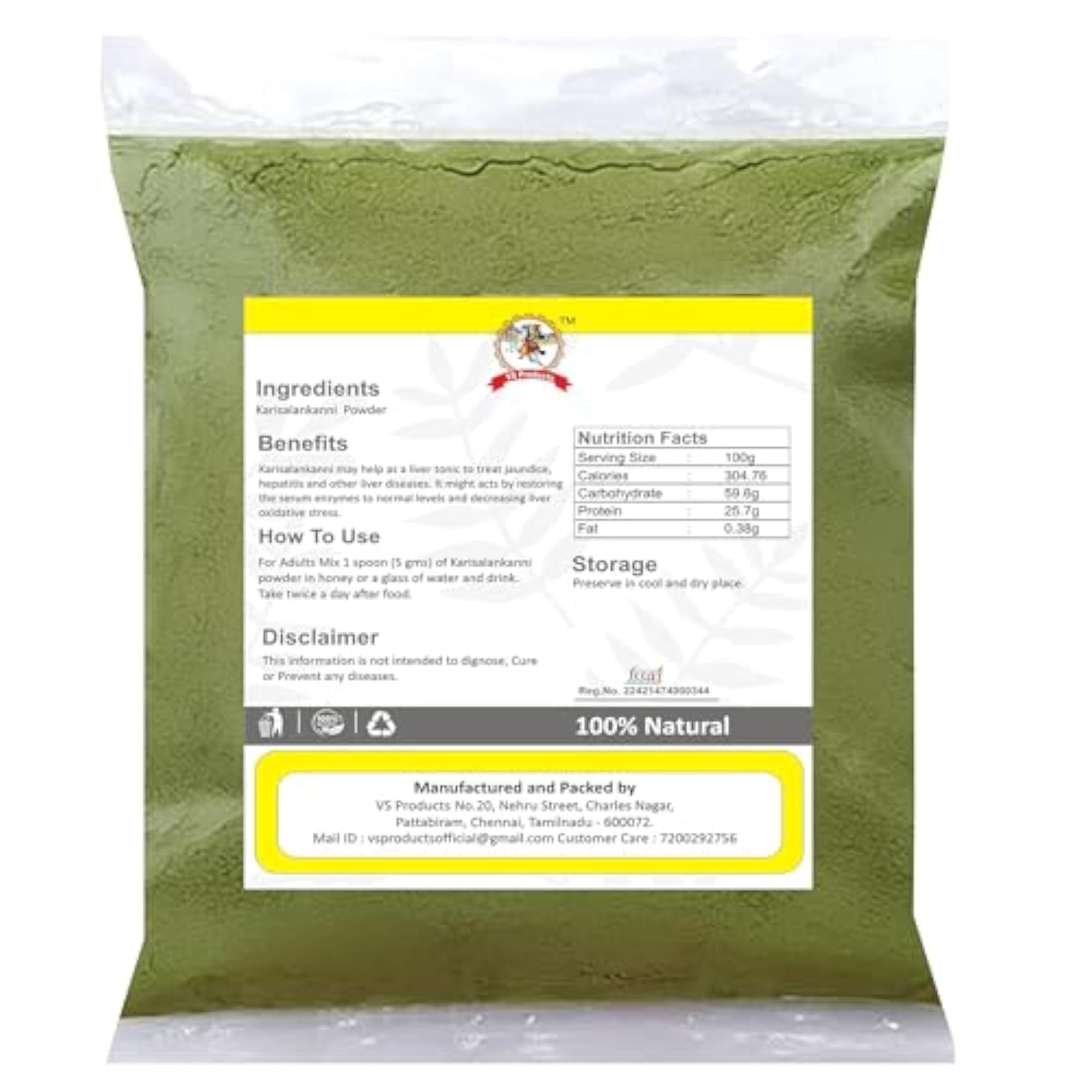 White Karisalankanni Powder for Hair Care