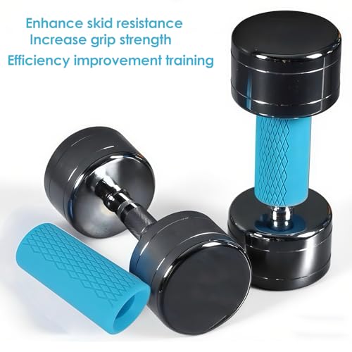 2 Pcs Dumbbell Bar Grips, 4" Non-Slip Rubber Barbell Gripz for Thick Bar Training, Forearm Strength Weightlifting Workout Gym Home Fitness Gear for Grip Trainer Men Women Athletes Lifters (Blue) - Image 5