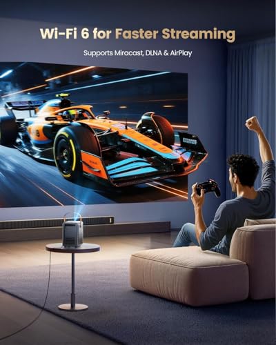 4K Portable Smart Projector with WiFi and Bluetooth [Compatible with Netflix & Dolby Audio], Mini Outdoor Movie Projector with Native 1080P, Auto Keystone & Electric Focus for Home Theater, Bedroom - image 9