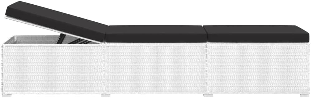 3 Piece Patio Sun Loungers with Tea Table,Outdoor Lounge Chairs,Sunbathing Recliner,Outdoor Daybed,Double Sun Lounger,Backyard Conversation Set,Easy to Maintain,Weather-Resistant, Poly Rattan White