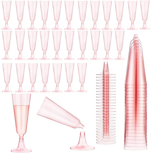 48 calici da champagne in plastica trasparente, usa e getta, riutilizzabili, per casa, vita quotidiana, feste, matrimoni, brindisi, compleanni, feste di Capodanno 2025