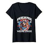 Photo Gallery donna 4 luglio funny dachsund weiner dog weenie usa america maglietta con collo a v Photo Gallery donna 4 luglio funny dachsund weiner dog weenie usa america maglietta con collo a v