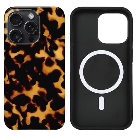 uCOLOR Compatible with iPhone 15 Pro Max Case [8 ft Drop Tested] Compatible with MagSafe - Protective Luxury Designer Mag Series Cases (Tortoise Shell, iPhone 15 Pro Max 6.7") Cover