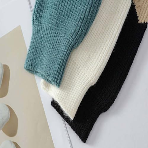 Oversized Sweater for Men 90s Vintage Rib Knitted Sweaters Long Sleeve Patchwork Crochet Woven Crewneck Pullover4