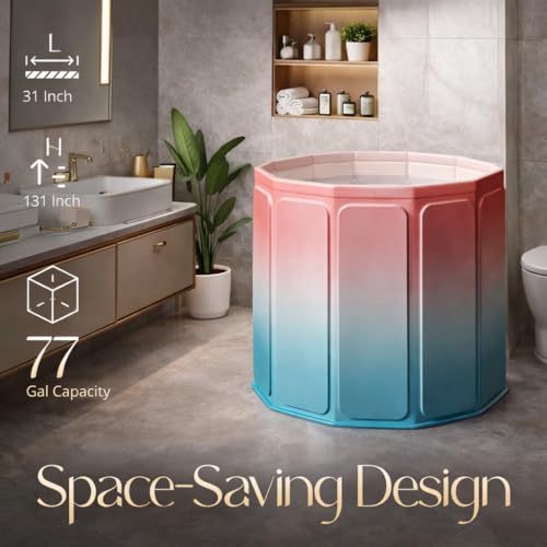 Image of DOCAT Portable Bathtub for Adults, PVC Leakproof Bath Tub with Cover & Drain Pipe, Ice BathTub for Cold Water Therapy, Maintains Hot & Cold Water Thickened Insulated Ice Bath Tub for Adults