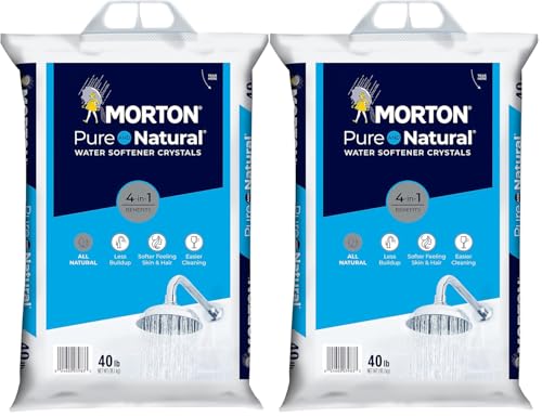 (2 PK) Morton Water Softener Salt Crystals, Pure and Natural 4 in 1, 40 pounds