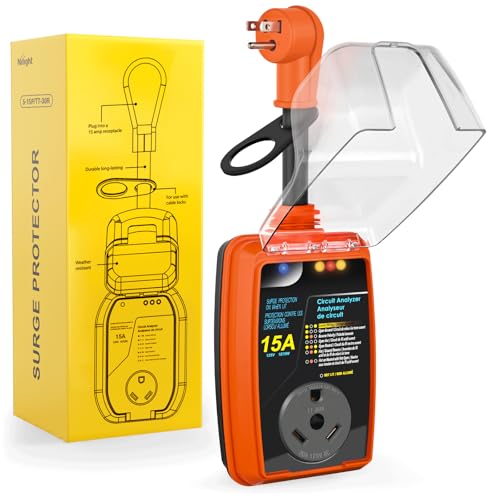 Image of Nilight 15 to 30 Amp RV Surge Protector 2100 Joules 5-15P to TT-30R