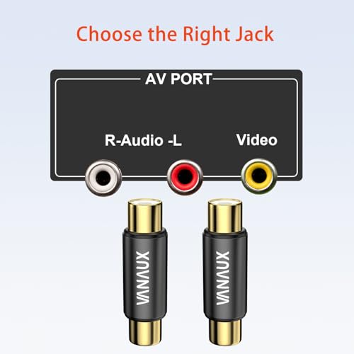 Image of VANAUX 2-Pack Gold RCA Female to Female Coupler,Barrel Connectors Adapters Extend Subwoofer RCA Cables Gold Plated for HDTV,Speakers, Amplifiers, Car Audio-Black