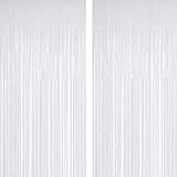 White Wedding Party Tinsel Foil Fringe Curtains - Wonderland Birthday Baby Shower Christmas New Year