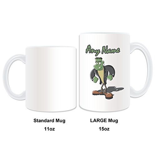 Cadeau Personnalisé – Grand Mug Motif Tête De Zombie (Scary Design Thème, Blanc) – N'importe Quel Nom/Message Sur Votre Mug Unique – Voodoo Hulk