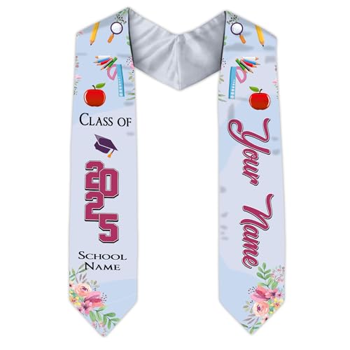 MonkeyVan Custom Class Of 2025 Teacher Graduation Stole, Teacher Graduation Sash, Teacher Pencil Grade Honor Stole Grad 2025 Tc 9
