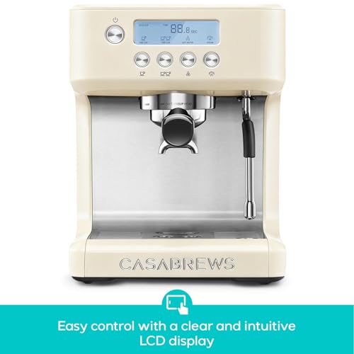 Image of CASABREWS Ultra Espresso Machine, Barista Espresso Coffee Maker for Home | LCD Display, Custom Brew Temp, Latte & Cappuccino Machine, 20-Bar Italian Pump, Powerful Steam Wand, 73oz Removable Tank