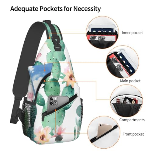 Bolso bandolera con estampado de cactus para hombre y mujer miniatura 4
