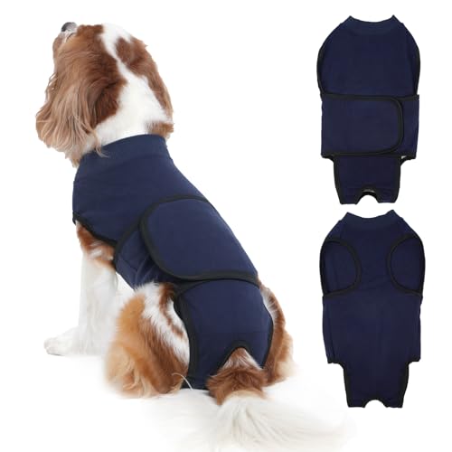 Image of Nanaki Recovery Suit for Dogs-Onesie for Surgery Male Female Spay /Neuter, Bodysuit Abdominal Wounds Bandages,E-Collar Alternative Prevent Licking, Soft Protective Post-Op Wear Pet Pajamas, S
