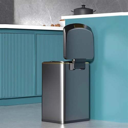 Cubo de basura cocina papelera baño hogar acero inoxidable 7