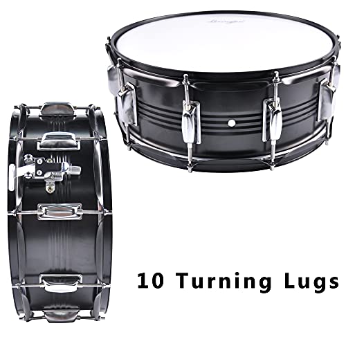 Aileen SNARE DRUM Set Student Steel Shell 14 X 5.5 Inches With 10 Lugs, Includes Drum Key thumb #2