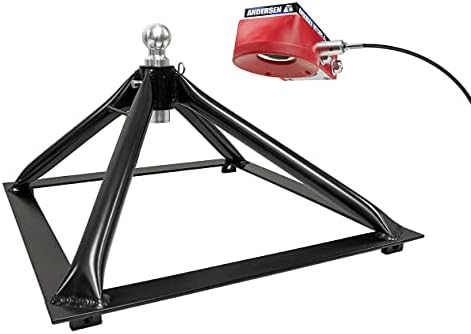 ANDERSEN HITCHES | Rail Mount Hitch Kit | Towing Accessories | 11-1/2" Tall Base, 20,000 lbs GTWR, 4,500 lbs tongue weight | Fifth Wheel Black Rail Mounting | RV Camper Gooseneck Adapter | 3200