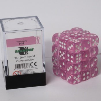 ADCBlackfire Entertainment 91693 D6 Cube Dice Set, Transparent Pink, 36 x 12 mm