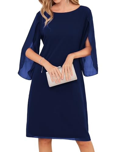 Image of GRACE KARIN Womens Formal Wedding Guest Dress 2026 Chiffon Cocktail Dress Mother of the Bride Dresses Midi Fashion Clothing