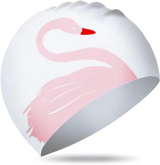 vepoty Swimming Cap Durable Silicone Swim Hat Waterproof Swim Hat Anti-slip Bathing Swimming Pool Cap for Women