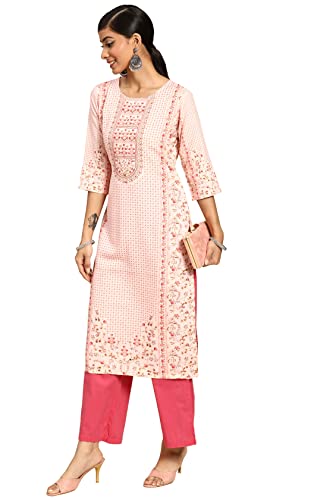 Image of Gerua By Libas Printed Viscose Straight Kurta Suit