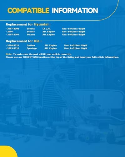 Image of PHILTOP Brake Caliper Rear Compatible with 2006-2008 Hyundai Sonata, 2005-2010 Kia Sportage, 2005-2009 Hyundai Tucson, 2006-2010 Kia Optima, 19-B3100, 19-B3101