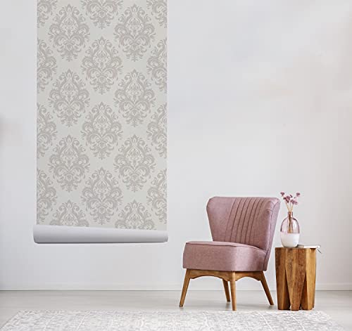 Papier peint intissé de rénovation damassé pour masquer les défauts du mur